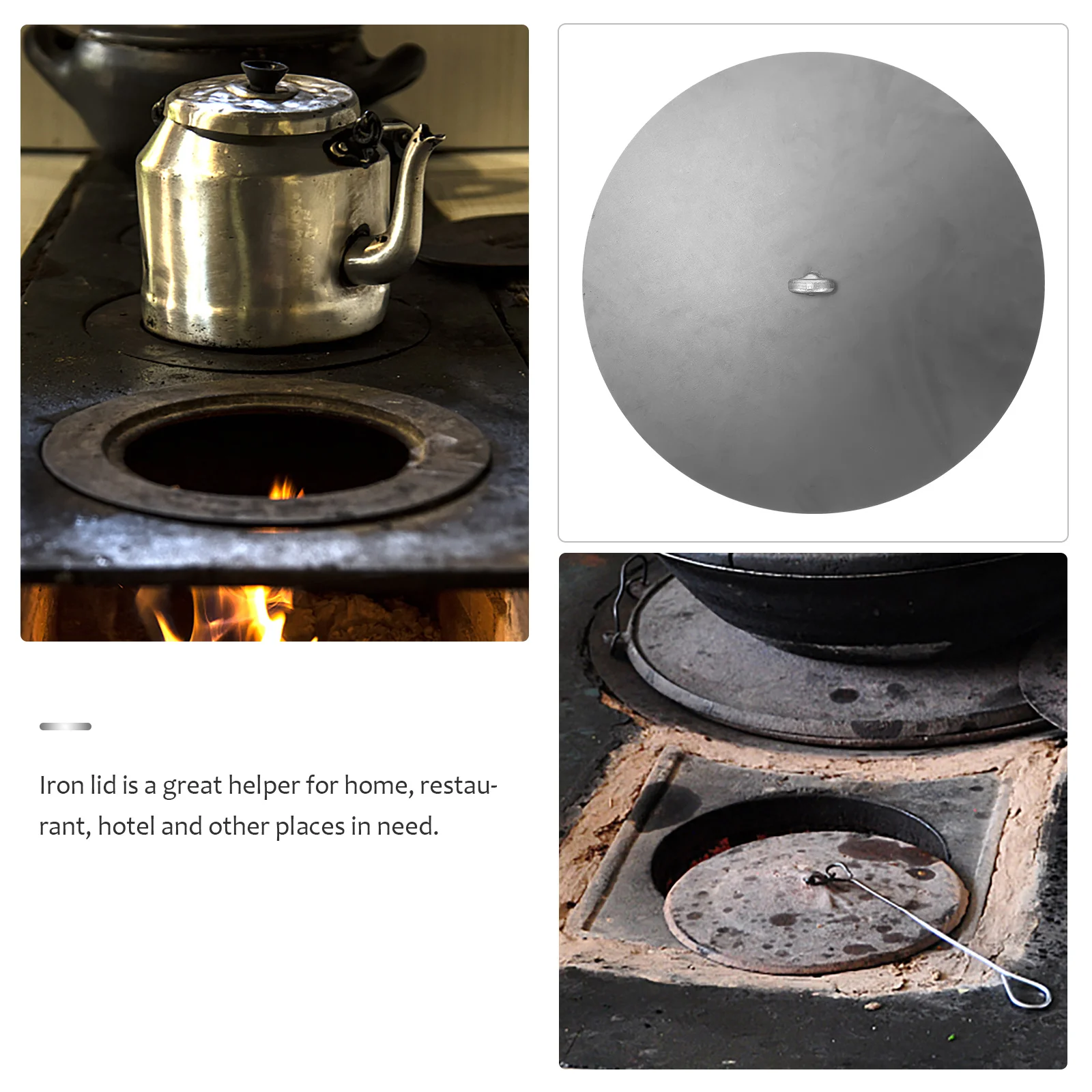 Coperchio per stufa in ferro addensato Superficie liscia Facile da pulire per stufe a gas Sostituzione del coperchio del forno domestico