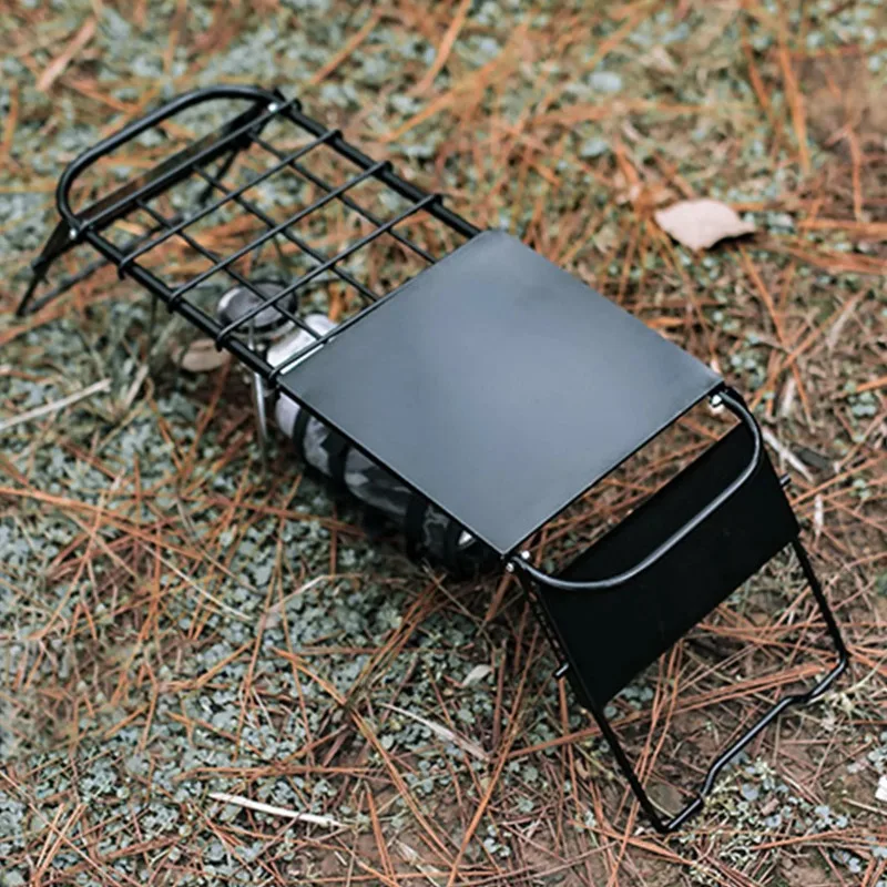 Folding Campfire Grill Adjustable Height and Length Portable BBQ Stand for Camping