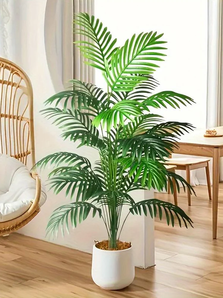 24-bladeren Areca Palm kunstplanten Bomen in pot Plastic groene nep-plantboom Bonsai voor kamer thuis binnen buiten decoratie - afbeelding 2