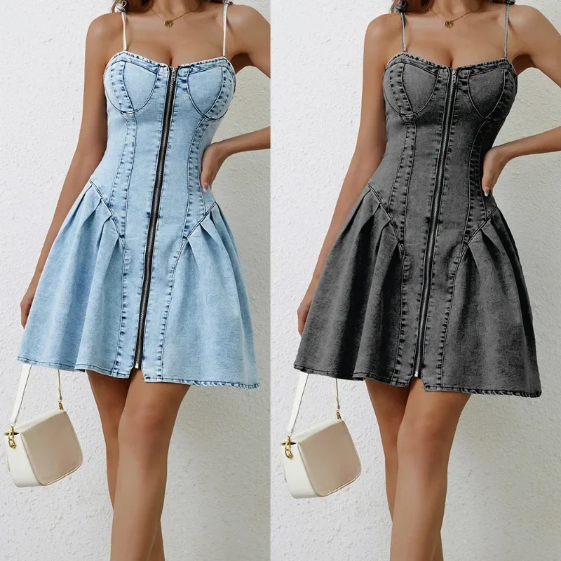 Cowboy Dress Fashionable Sleeveless Suspender Sexy Short Dress