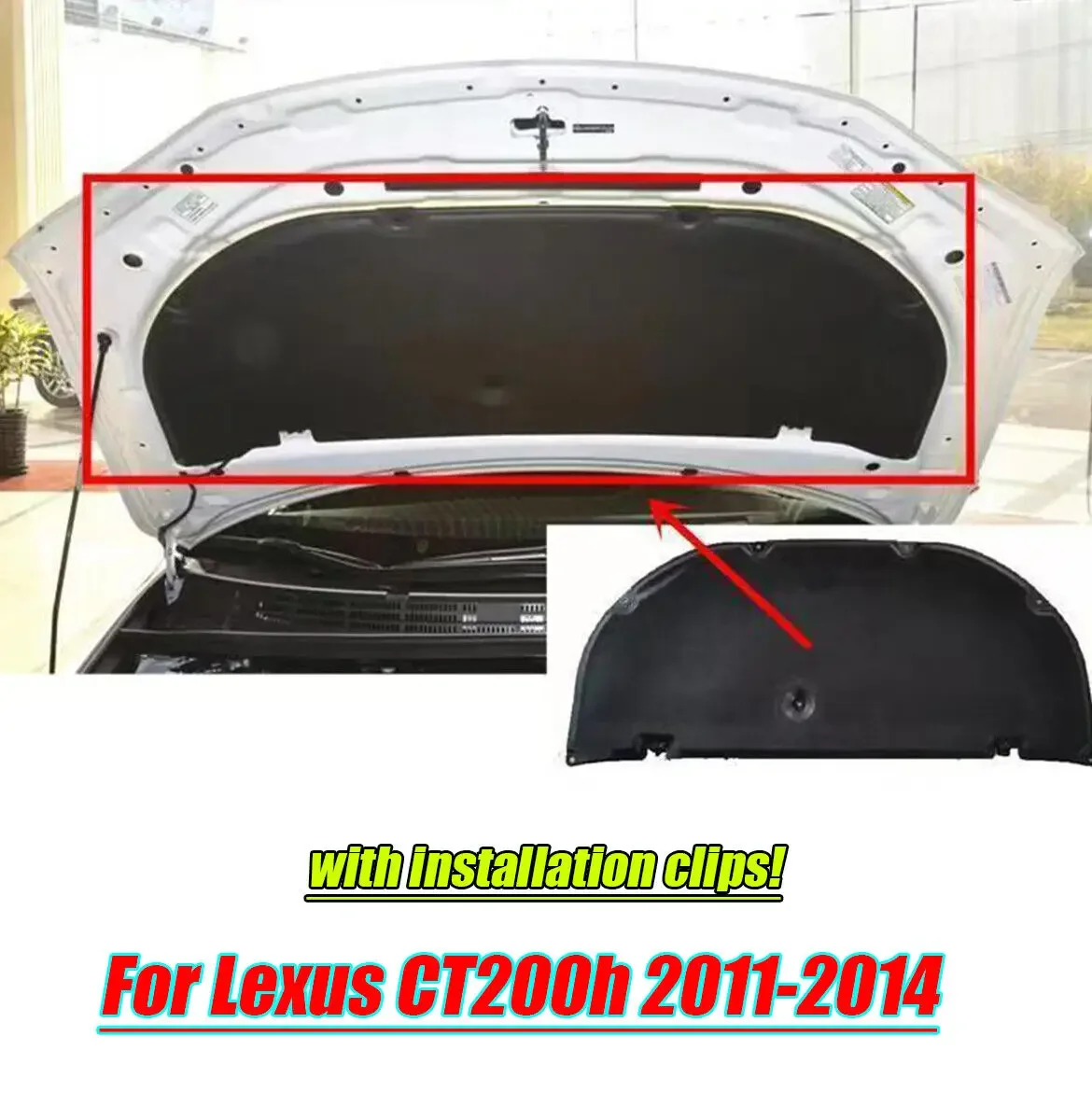 Engine Cover Hood Insulation Pad Heat Shield trim For Lexus CT200h 2011-2014