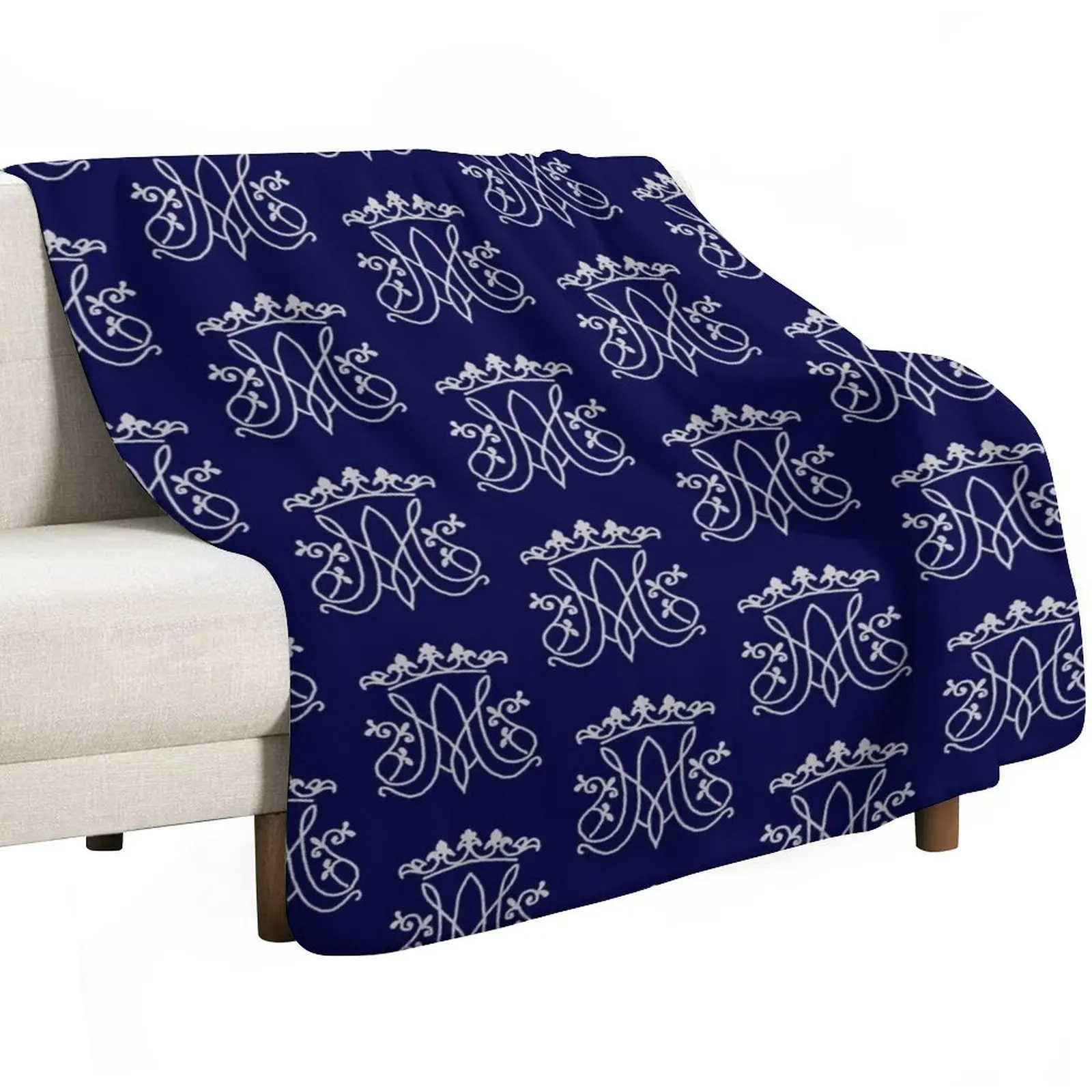Ave Maria monogram Throw Blanket Cozy Sofa Blanket for TV Watching Napping