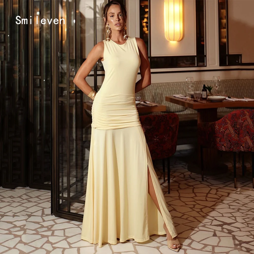 

Smileven Elegant Mermaid Prom Dress Side Silt Scoop Party Gowns Formal Sleeveless Occassion Dress Customized 2026