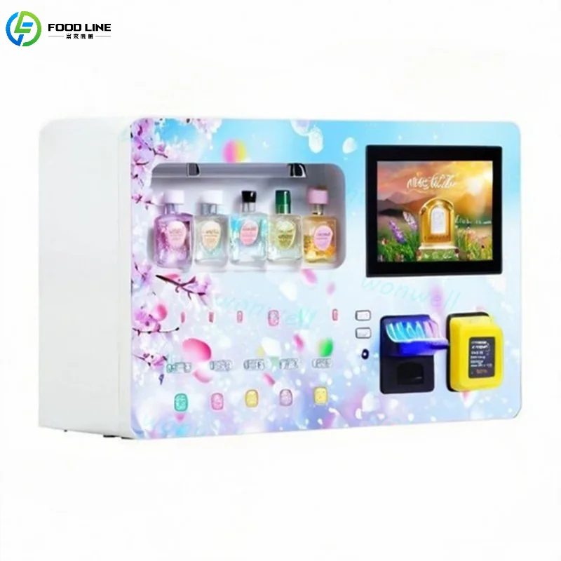 

Автоматический вендинговый аппарат для распыления парфюмерии с ЖК-дисплеем и приемом монет, популярный, настраиваемый, для розничной продажи парфюмерии, высокий спрос