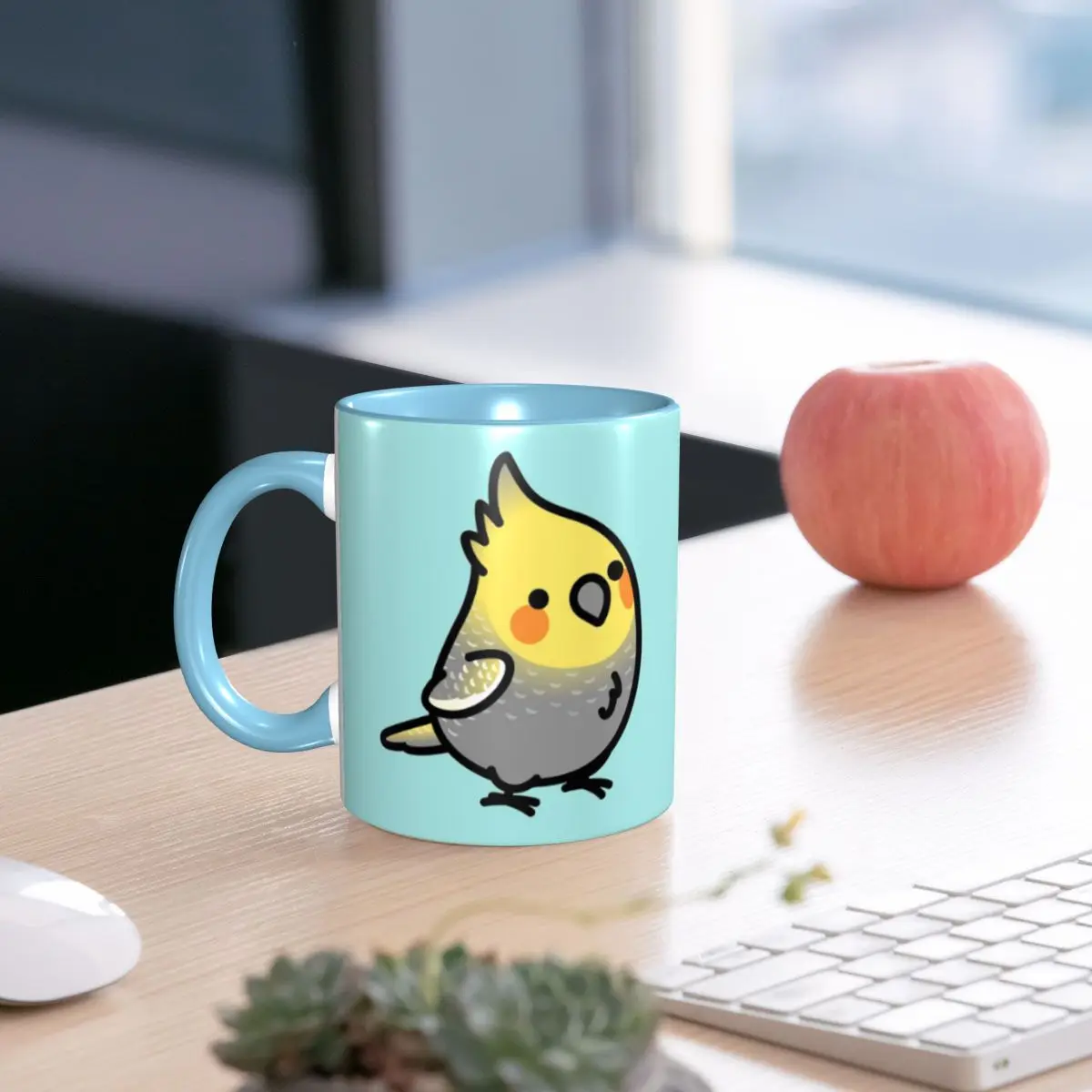 Chubby Pearl Cockatiel Mug Funny Ceramic Coffee Cups Tea Mugs Milk Cup Drinkware Gift for Friends