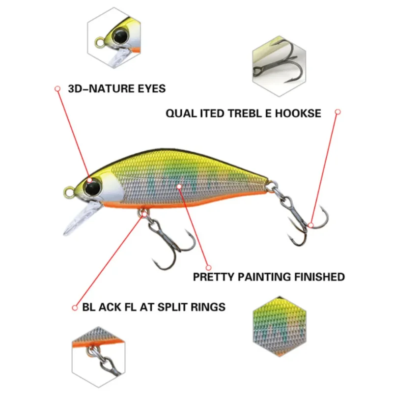 45 مللي متر 4 جرام غرق أسماك الصيد إغراء Jerkbait Wobblers الاصطناعي الطعم الثابت ل زاندر الكارب سمك السلمون المرقط Ima issen 45s Pesca اكسسوارات