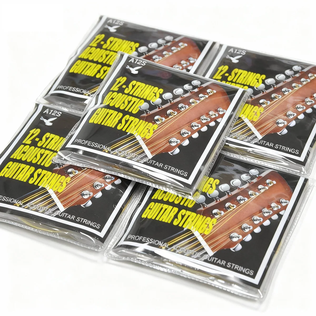 12-strings Folk Acoustic Guitar String Set, Coated Copper Alloy Wound, Stainless Steel Core, Nickel Plated Ball-End, 010