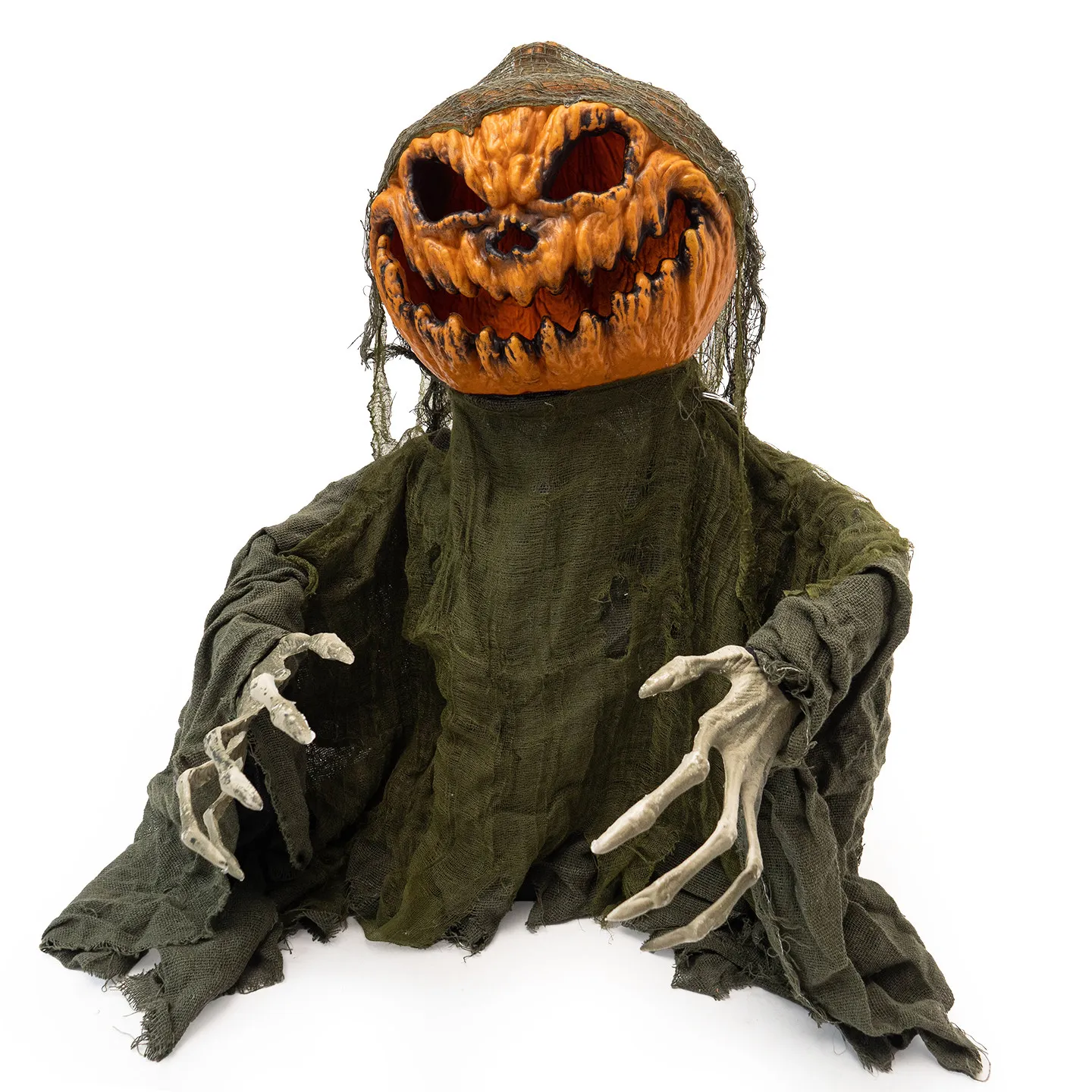 Halloween Animated Pumpkin Groundbreaker with Sound & Light, Half-Body Grave Digger Prop for Haunted House