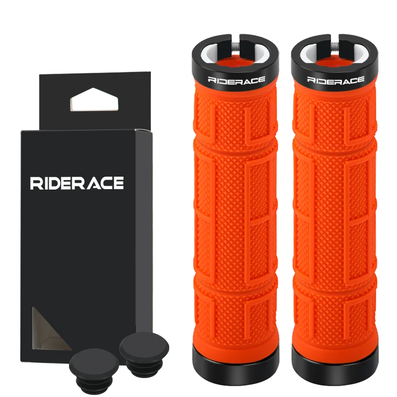 Puños bicicleta montaña RIDERACE con bloqueo – Goma antideslizante y ergonómica - imagen 4