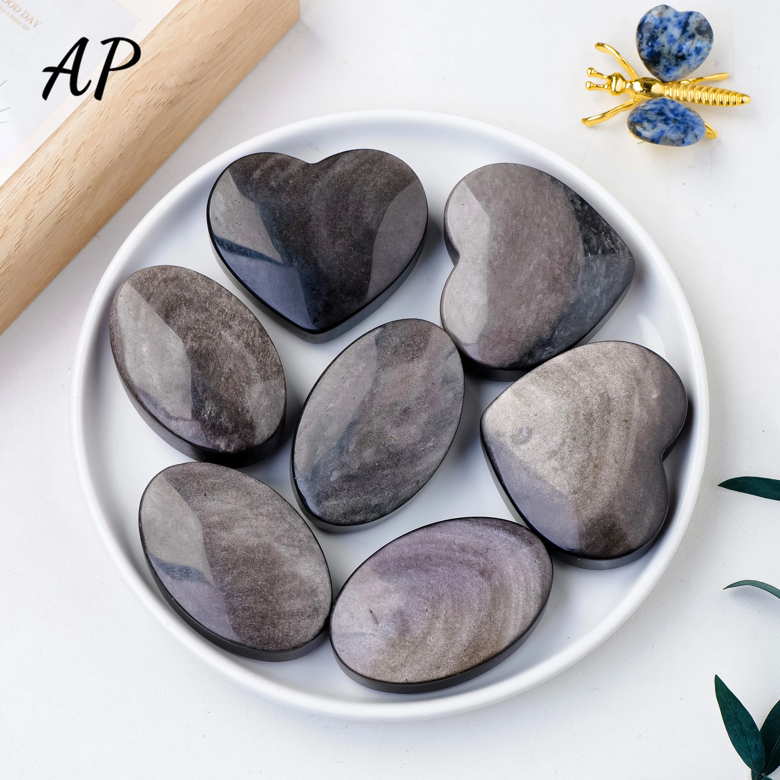 天然の黒曜石圧縮,1ピース,圧縮,パームストーン,クリスタル装飾,エネルギー,ハート型,プレイ