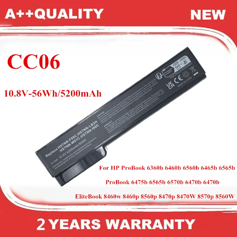 New CC06 Battery For HP ProBook 6360b 6460b 6560b 6465b 6565b 6475b 6565b 6570b 6470b EliteBook 8460w 8460p 8560p 8470p