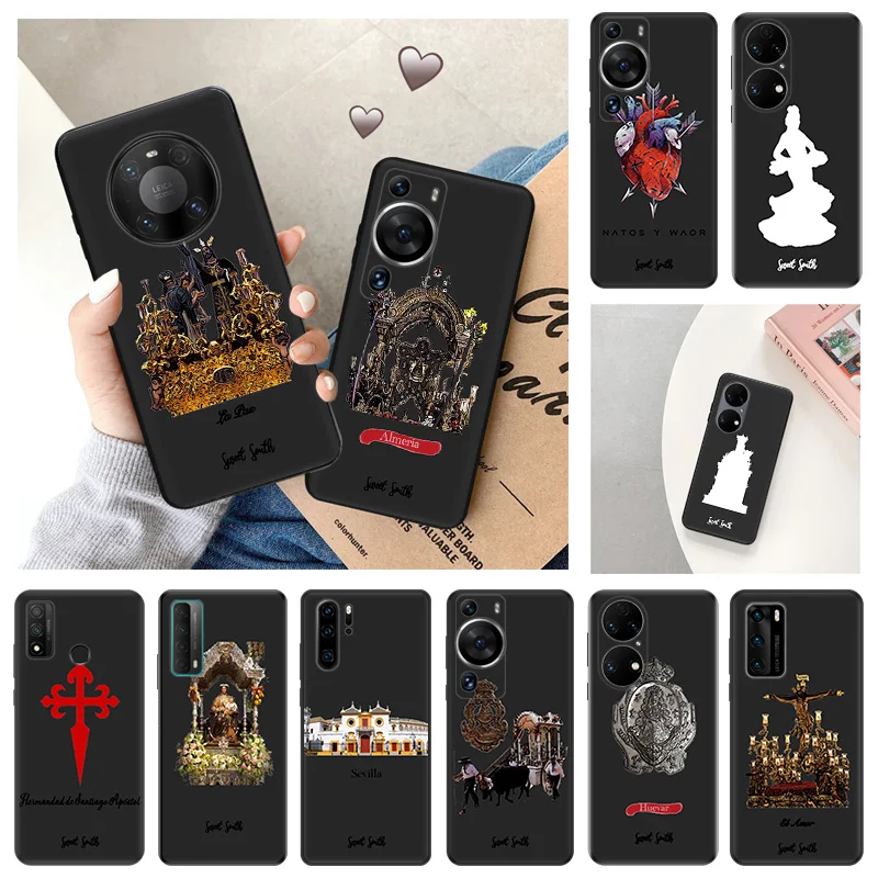 Ultra Thin Soft Case For Huawei P40 P30 Lite P20 P Smart Moto G200 G30 G31 One Fusion Virgin Mary Jesus Church Black Back Cover