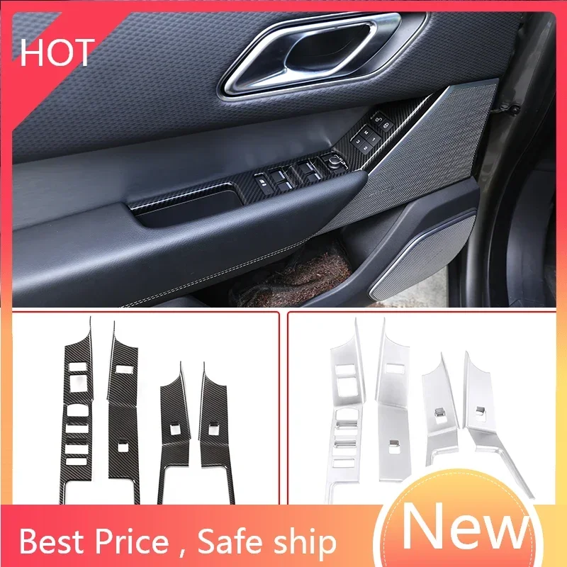 

LHD Car Window Lift Switch Button Frame Cover Trim ABS Chrome For Land Rover Range Rover VELAR 2017 2018 Auto Interior Accessory