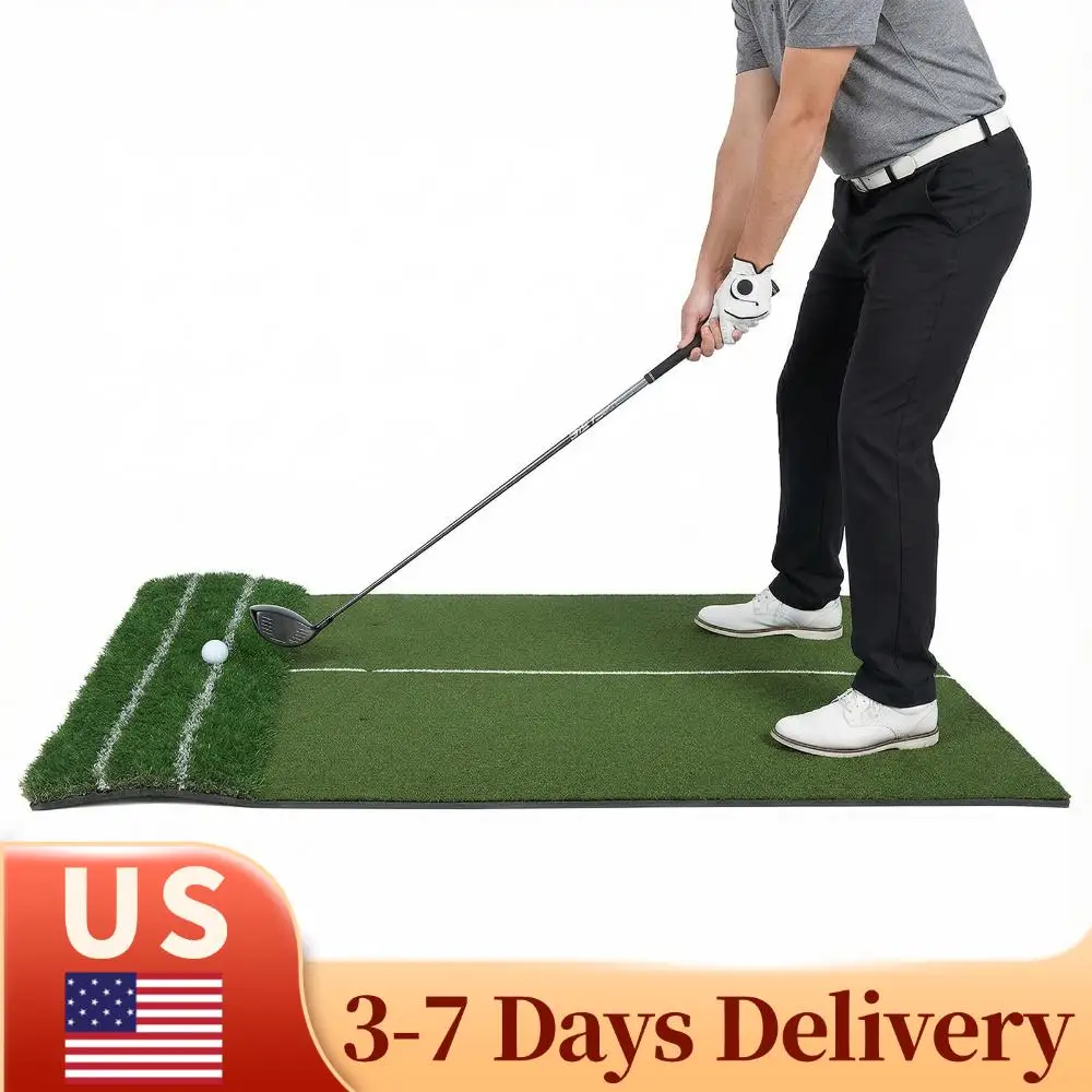 

Golf Putting Training Mat Golf Training Mat with Alignment Aid 1.2x1.5m 11mm Short and 40mm Rough Grass Gifts for Men Women Home