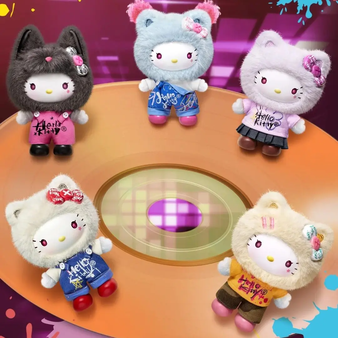 

Sanrio Characters Kitty Graffiti Plush Blind Box Anime Peripherals Doll Pendant Keychain Figure Ornament Surprise Bag Toy Gift