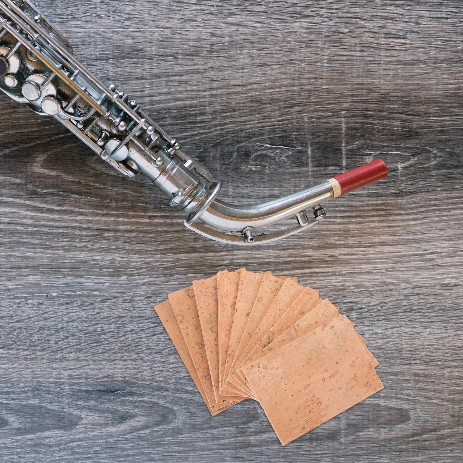 

10 PCS Saxophone Cork Replacement Neck Joint Sheet Premium Wood Compressible for Alto Tenor Soprano Clarinet Accessories