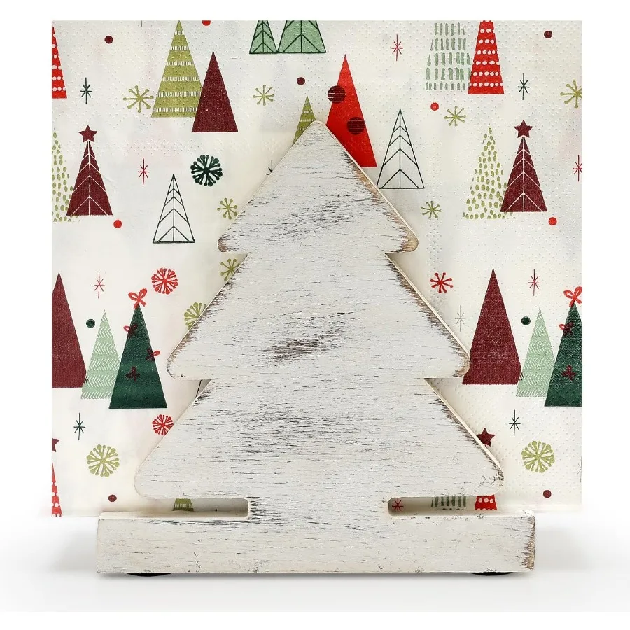 

Cute Christmas pkin Holder for Table Decor Wooden Bathroom Kitchen Accessories White Cocktail pkins Holder Rustic Wood Dinner P