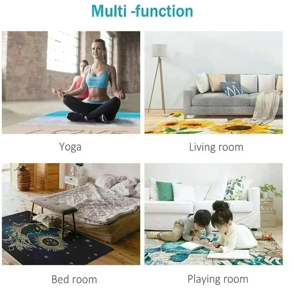 Basketball Court Area Rug Non-Slip Basketball Field Carpet Kid Basketball Sports Rugs Floor Mat for Living Room Playroom Decor view 5
