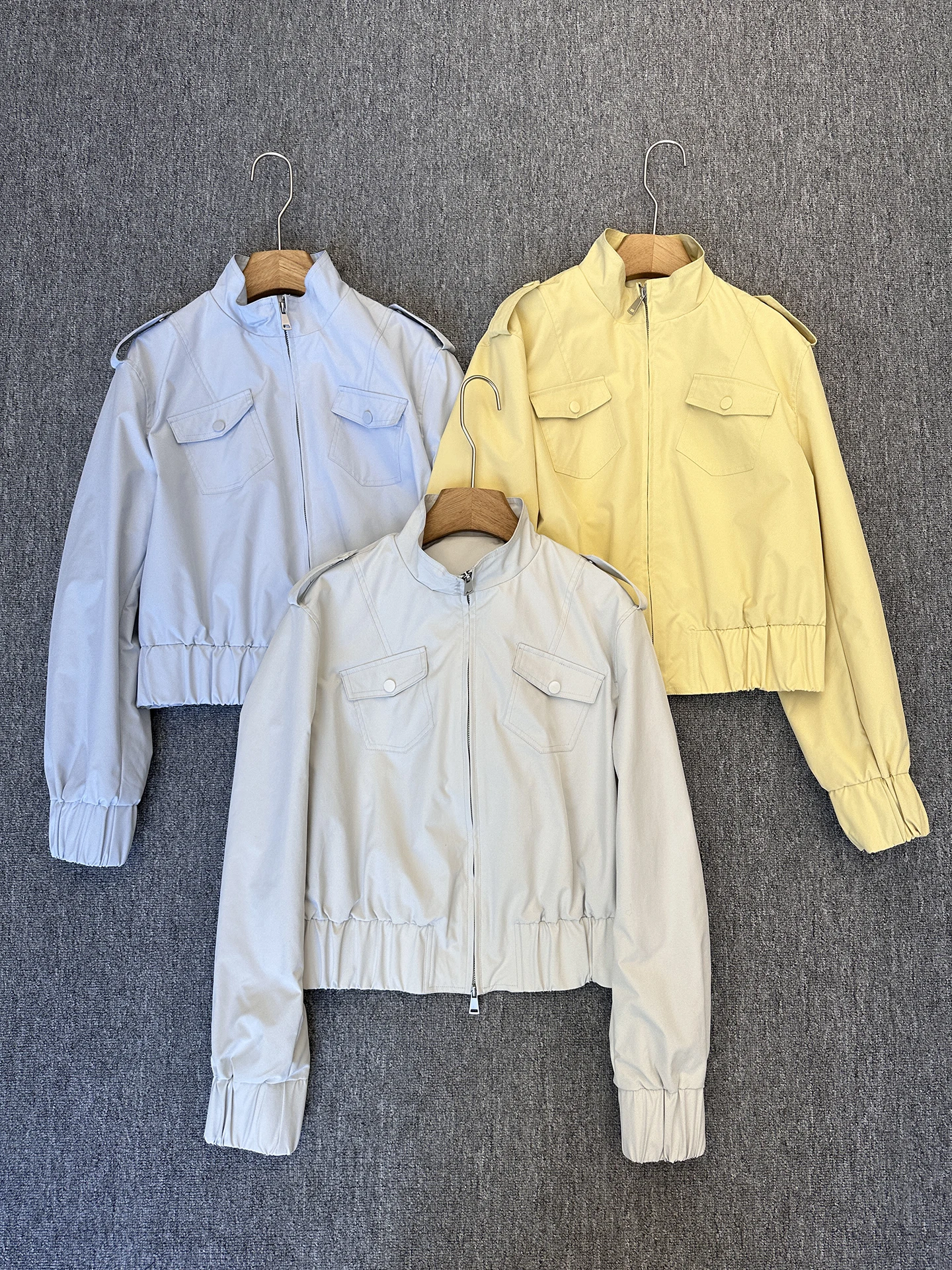 

Slimming Effect Zipper Long Sleeve Stand Collar Jacket Women's Versatile Waist Cinching Trendy Short Outerwear Casual Style