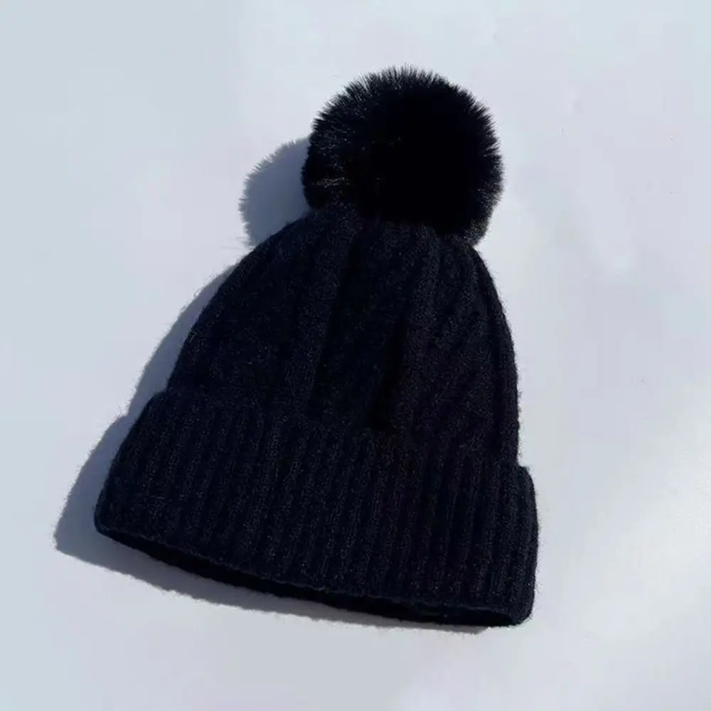 Cappelli lavorati a maglia ispessimento casual Protezioni per le orecchie antivento Cappello di lana Cappelli a cuffia tinta unita da donna