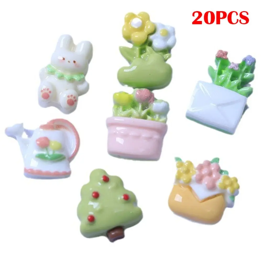 20pcs NEW Plant Resin Slime Charms Scrapbooking Headband Phone Case Decor Cute Flatback Doll House Accessories Kids Toy