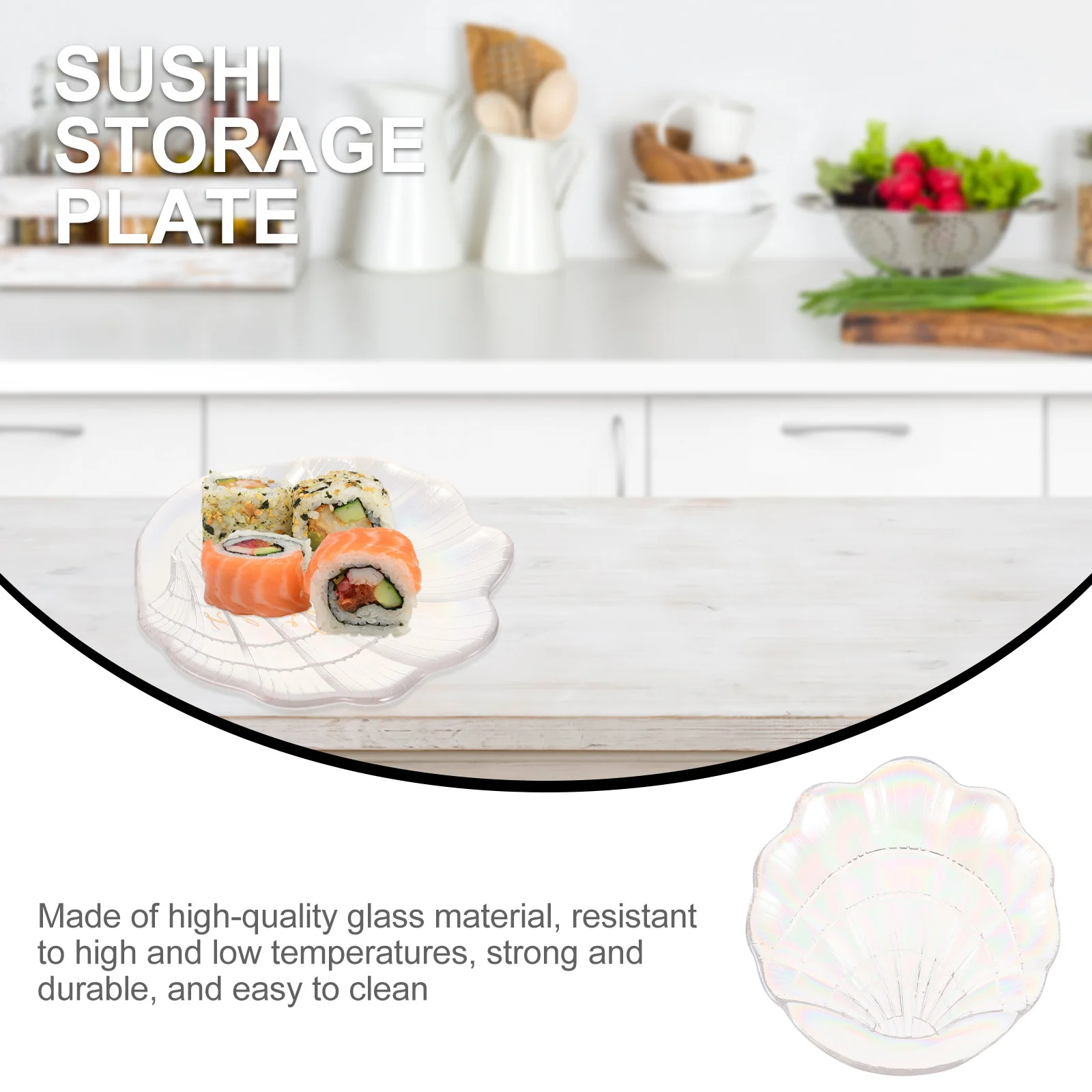 

1Pcs Shell Jewelry Tray Stylish Organizer Storage Plate Glass Display Dish for Rings Earrings Food Dessert Snack Holder