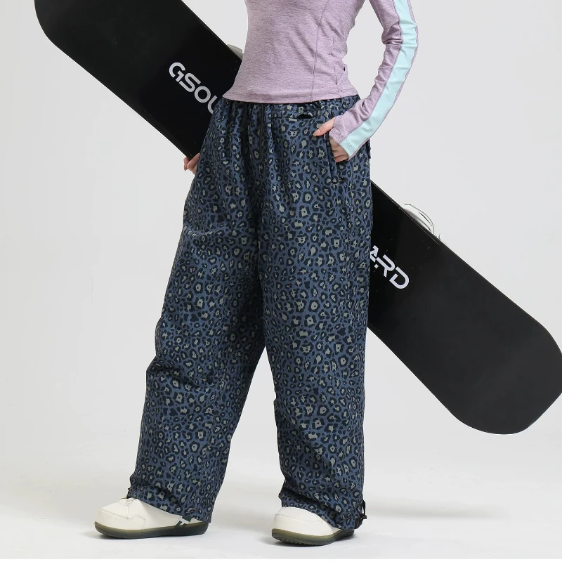 New Winter Ski Pants Men Wide Leg Single Board Windproof Waterproof Warm Women's Outdoor Leisure Sports Breathable Snow Pants