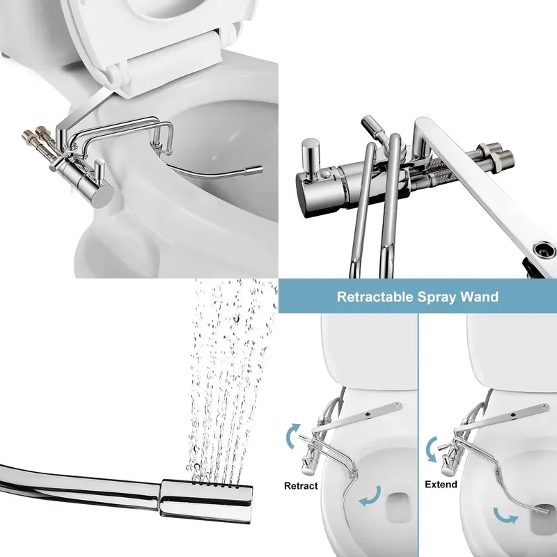 for BA01 Hot and Cold Bidet Faucet for Toilet Seat with Adjustable Nozzle Warmbide Accessory