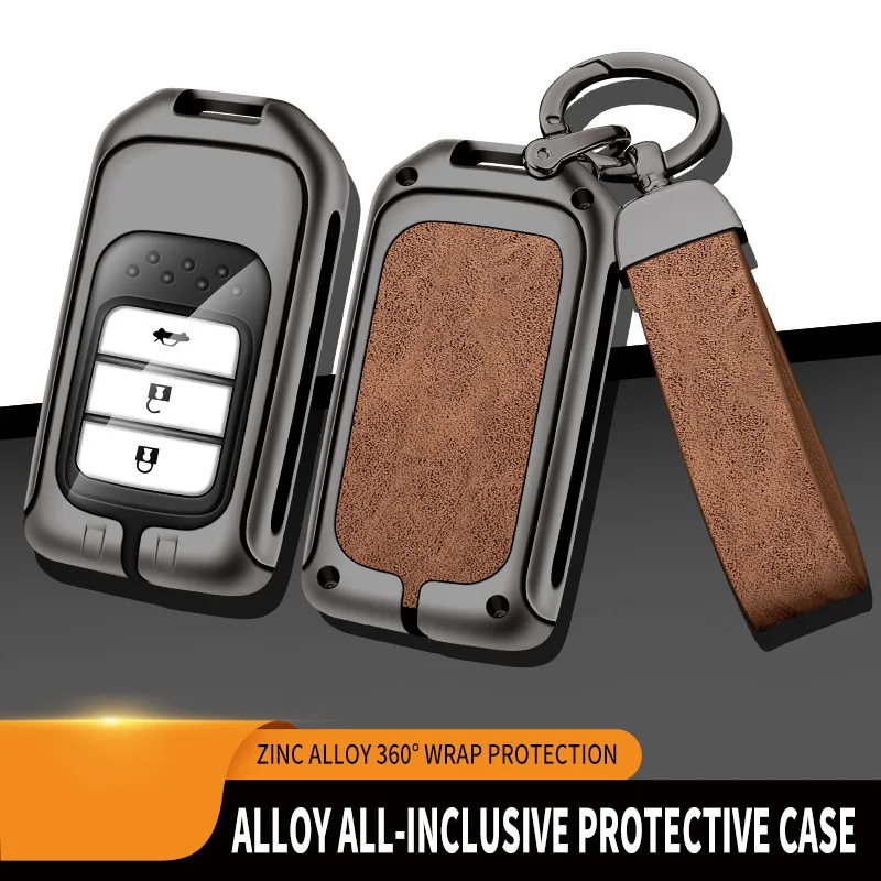 

Fashion Zinc Alloy Car Key Case For Honda Accord EX EXL CRV CRZ HRV Pilot Jazz Vezel FR-V Civic 2003 2007 2008 2009 Accessories