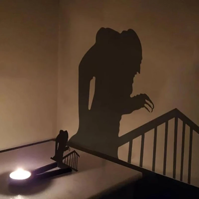 Nosferatu شمعة حامل Nosferatu شمعة الظل Tealight الظل المذرة هالوين الرعب شمعة حامل ديكور حفلة الرعب ديكور