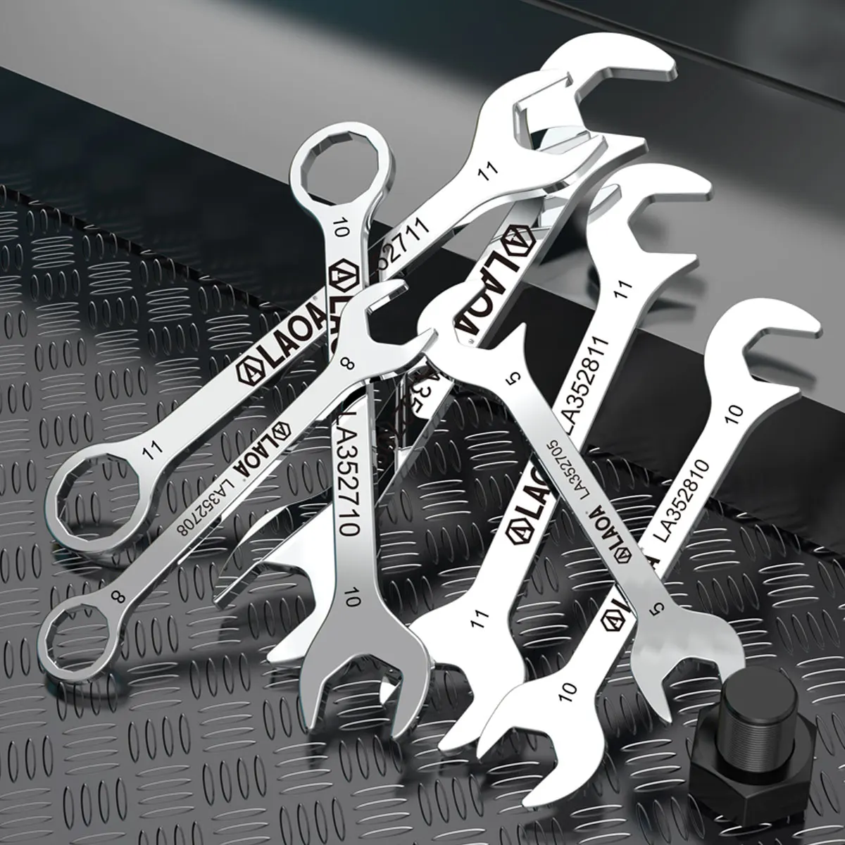 LAOA mini thin plum blossom open wrench stainless steel dual-purpose wrench 4 to 11 mm to choose