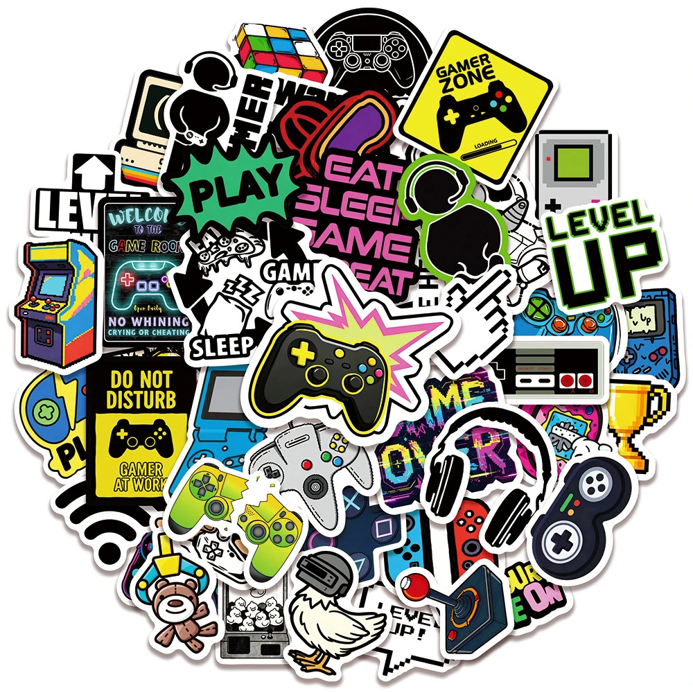 50PCS Game Controller Graffiti Stickers Exquisite Fashion DIY Guitar Phone Laptop Suitcase Water Cup Skateboard Decals ﻿