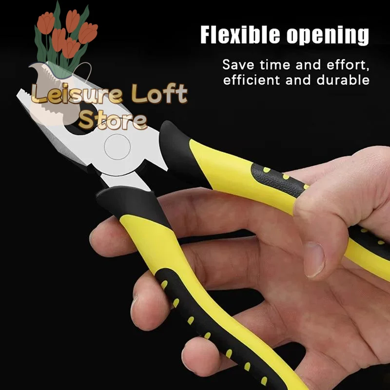 8 Inch Combination Pliers Heavy Duty Drop Forged Non-Slip Handle Industrial Durable for Electrician Plumbing Jobs
