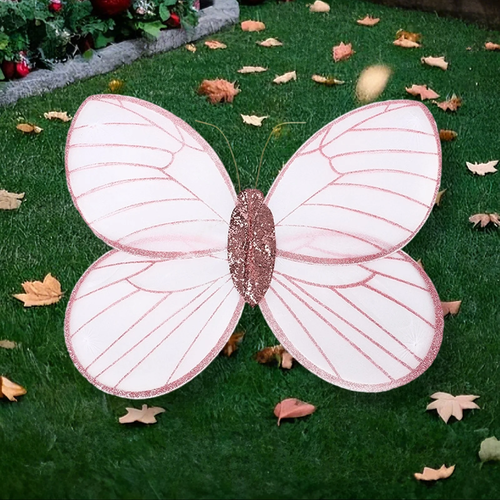 

Рождественские крылья феи-бабочки для девочек, блестящие розовые крылья феи, аксессуары для одежды, вечерние сувениры