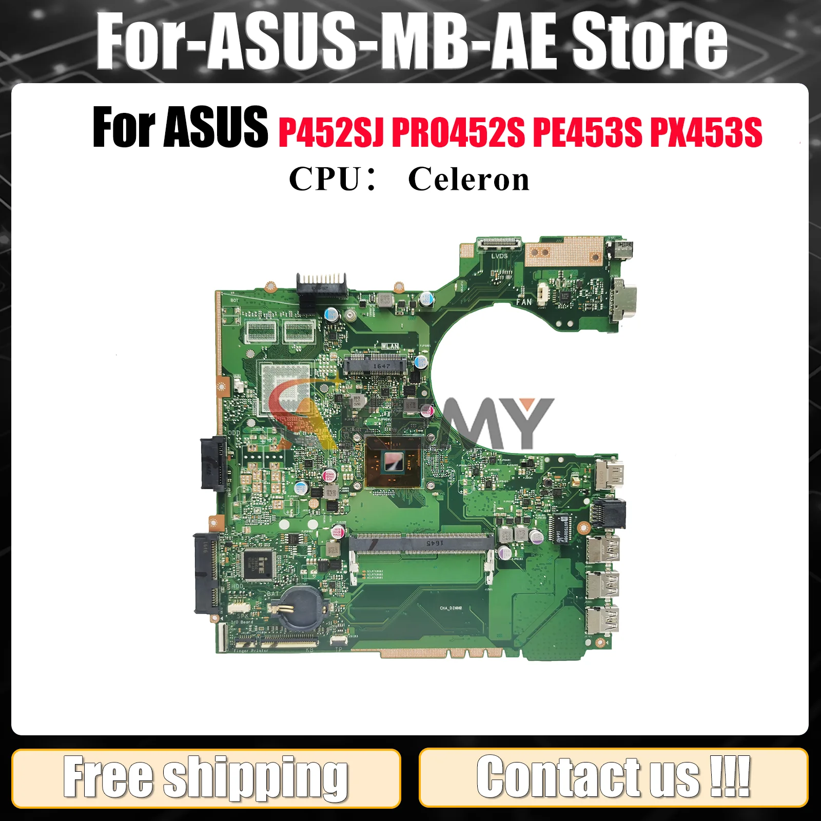

P452SA Материнская плата для ноутбука ASUS P452SJ P452SA P452S PRO452S PX453S PE453S Материнская плата для ноутбука с процессором Celeron 108% тест в порядке