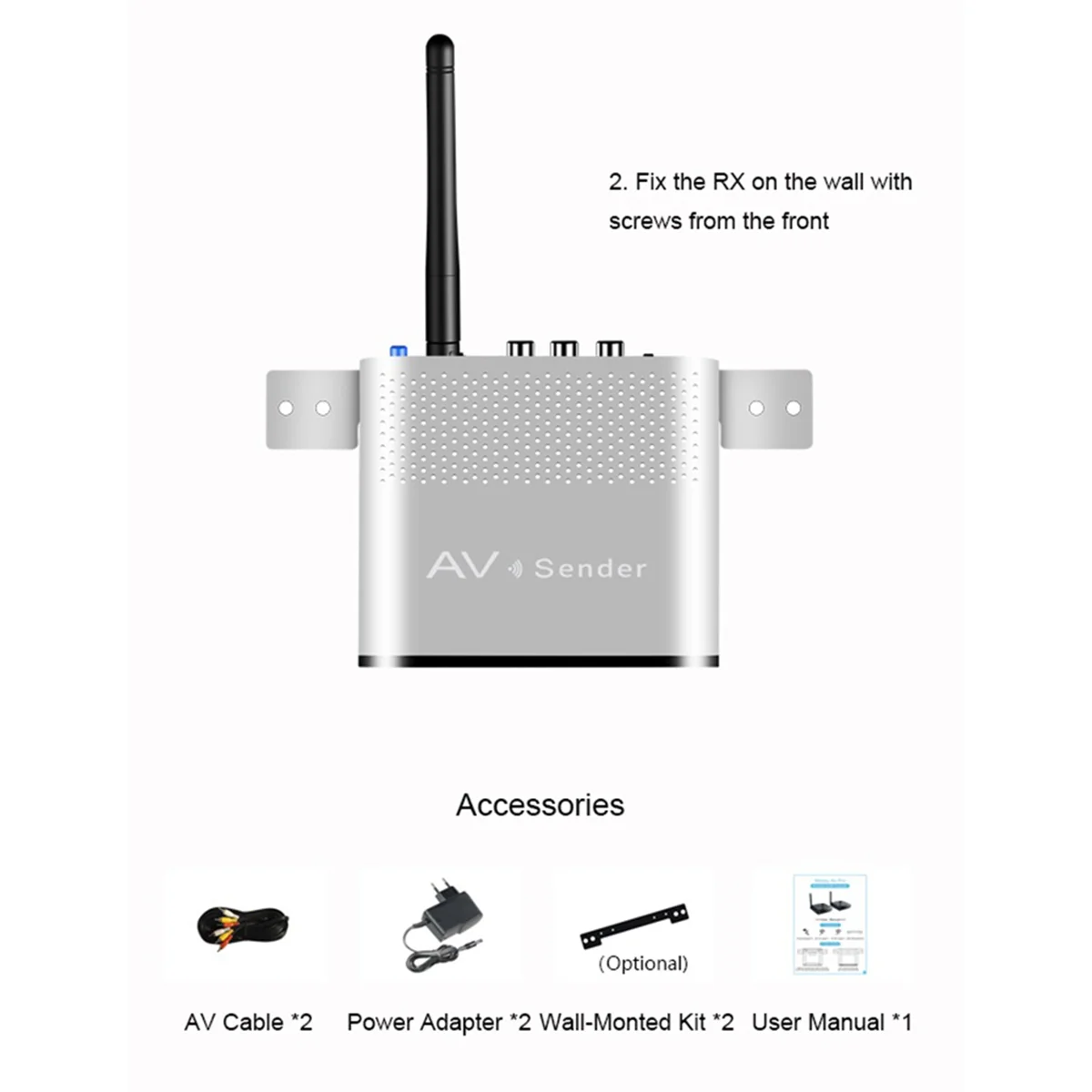 M86K جهاز ريسيفر استقبال وإرسال AV220 نموذج 2.4G 200m مسافة لاسلكية من خلال الجدار متعدد الوظائف مشغل استقبال الولايات المتحدة التوصيل