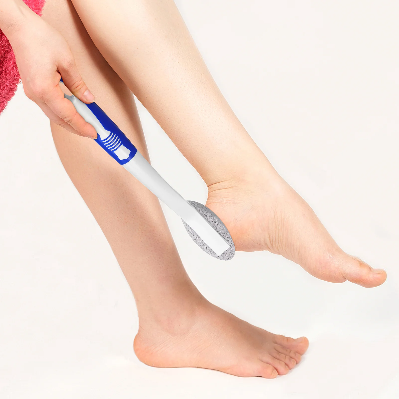 

1pc Pumice Stone Foot Exfoliator Long Handle Bath Shower Scrub For Dead Skin Removal Deep Cleaning Bumping Base Hanging Hole