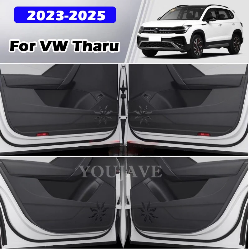 For VW Volkswagen Tharu Tharu-XR 2023-2025 Car Door Anti Kick Pad Leather Car Door Protective Sticker Styling Decor Accessories