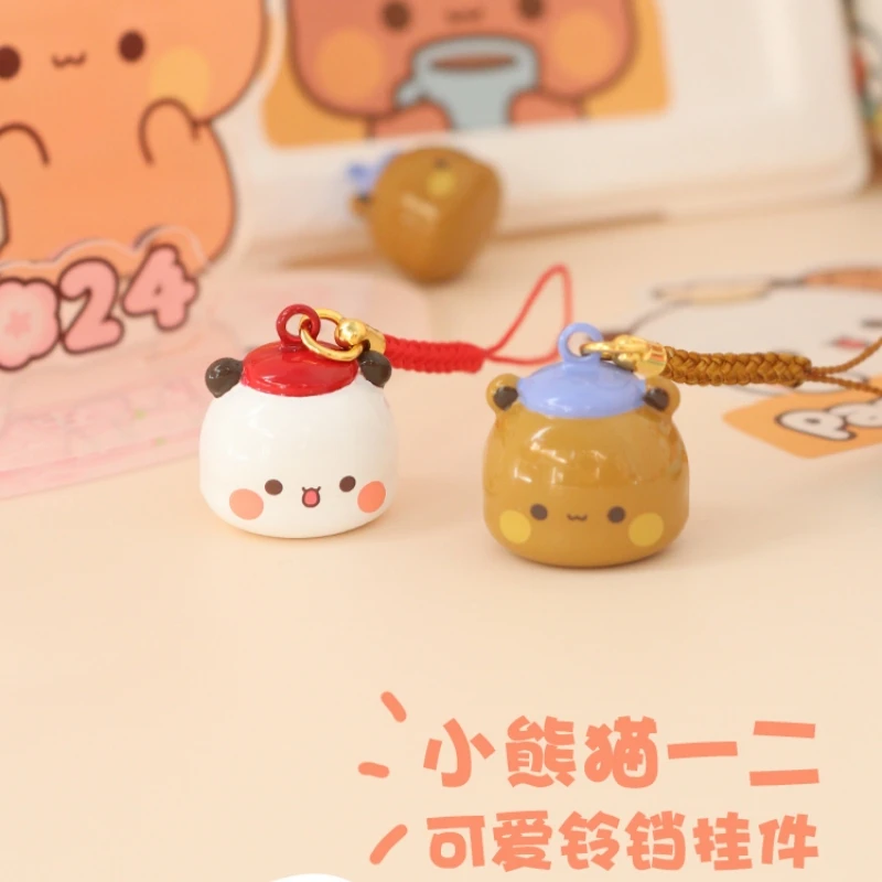 

New Panda Yier Bubu Cute Cartoon Bell Pendant Peripheral Keychain Wealth Chain Pendant Bag Hanging Chain Ornaments Toy Girl Gift