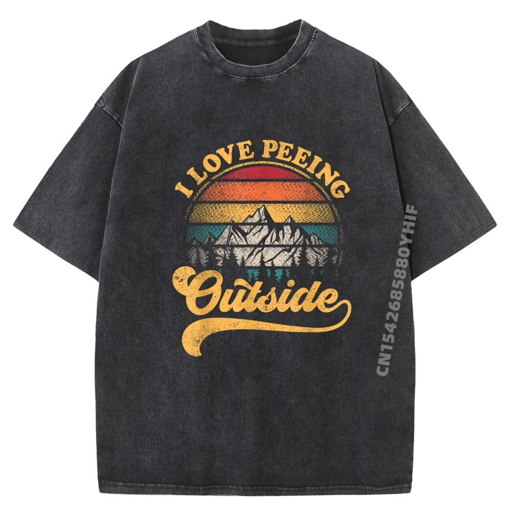 

Graphic Printed Tops Funny Hiking Camping Luxury Clothing Men's T-Shirts Loose Tshirt Washed Vintage Clothes Mens Gift