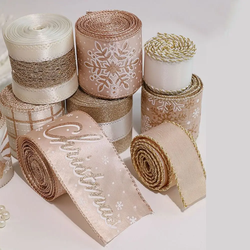 Handmade Christmas Bow Ribbon Decorative DIY Christmas Wrapping Ribbon Xmas Bows Classic Xmas Tree Ribbon Floral Arrangement
