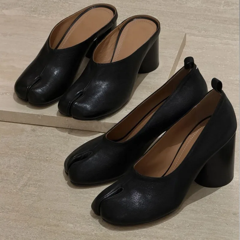 Sommermode Weiche Leder Split-Toe Damen Tabi Ballettschuhe Bequeme Damen Tanz-Mules Schuhe Zapatos De Mujer – Detail 7