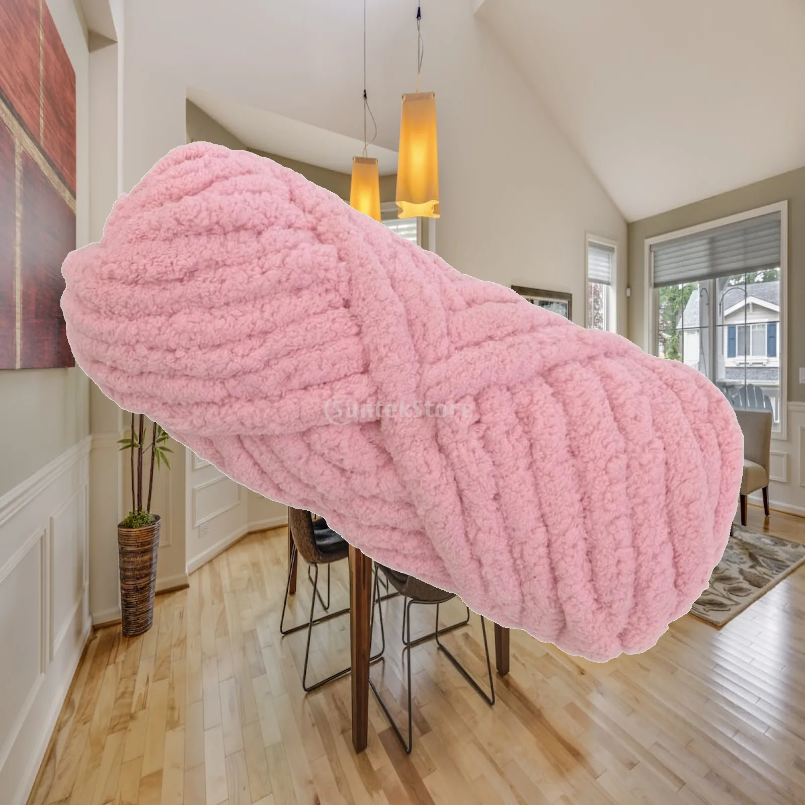 Oversized Soft Yarn for Crochet Knitting Thick Fuzzy Chenille Texture for Throws Scarves Cushions Pet Beds Cozy Projects