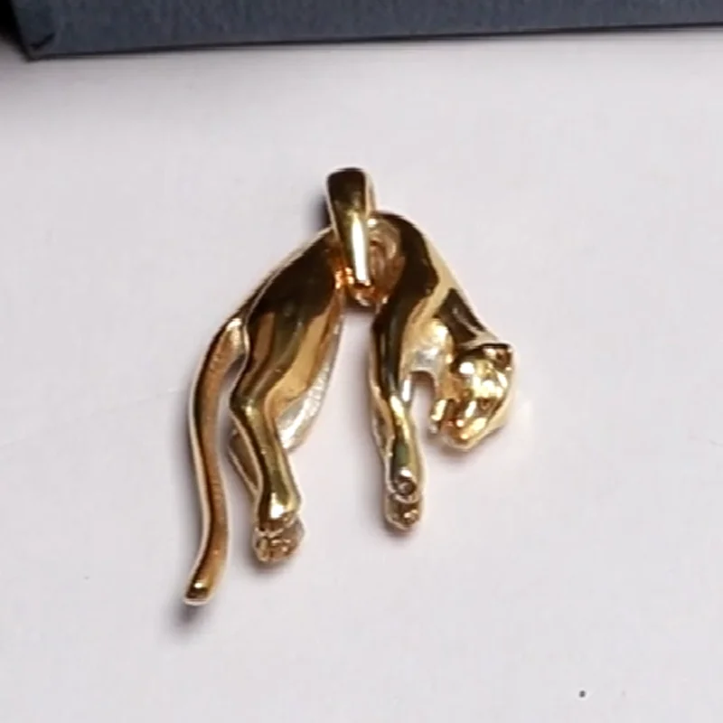 5.3g 3D Pendant wild cat lion leopard Women Pendant 925 SOLID STERLING Silver Pendant