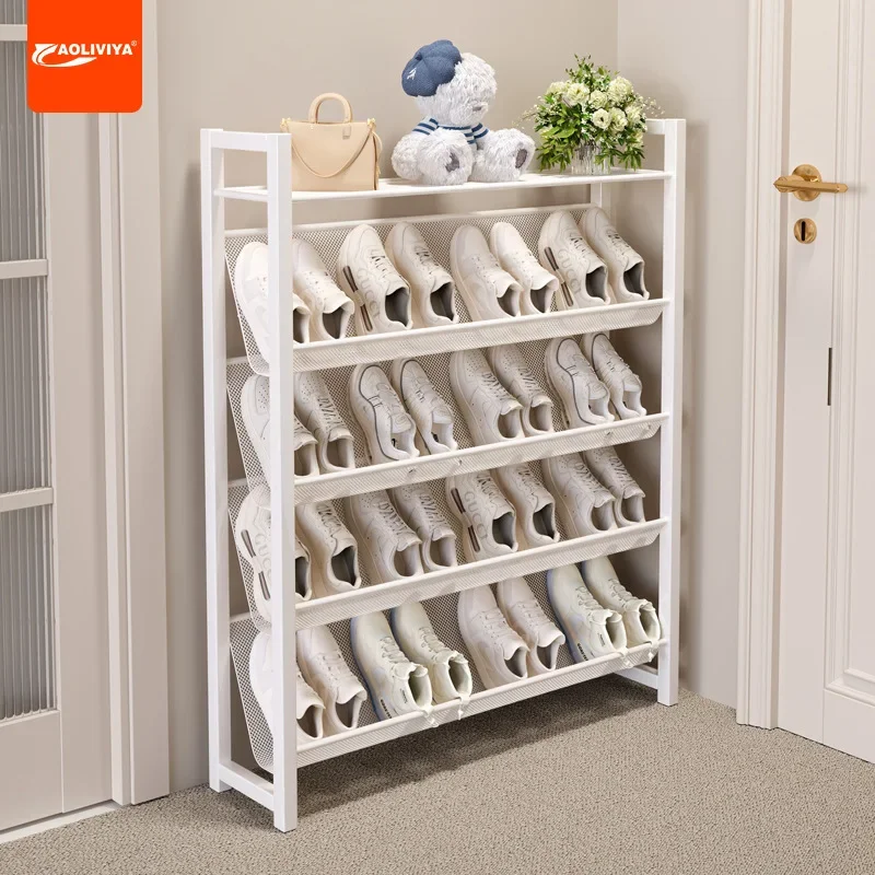 AOLIVIYA Ultra-thin Shoe Rack Household Door Narrow Space-saving Simple White Multi-layer Shoe Cabinet Entrance