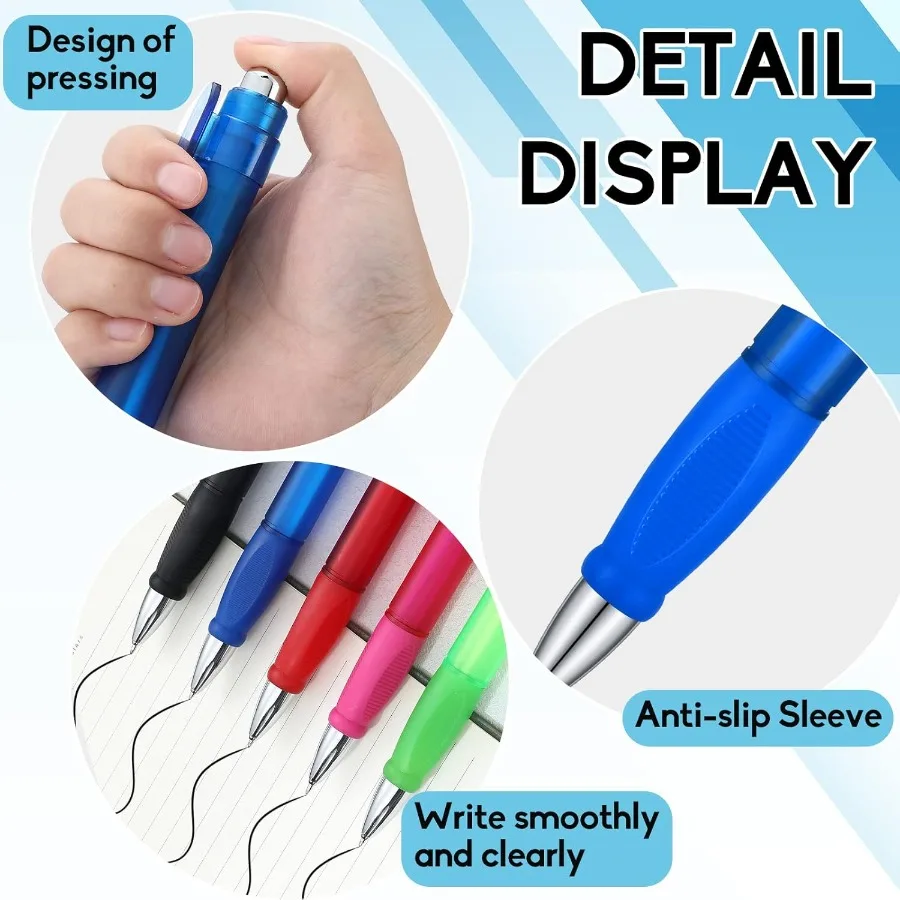 6 قطع من أقلام الدهون الكبيرة سهلة الإمساك بالحجم العملاق أقلام كبيرة الحجم مع عبوات حبر جاف كبير جدًا نقطة كرة سمينة سوداء ريت #4