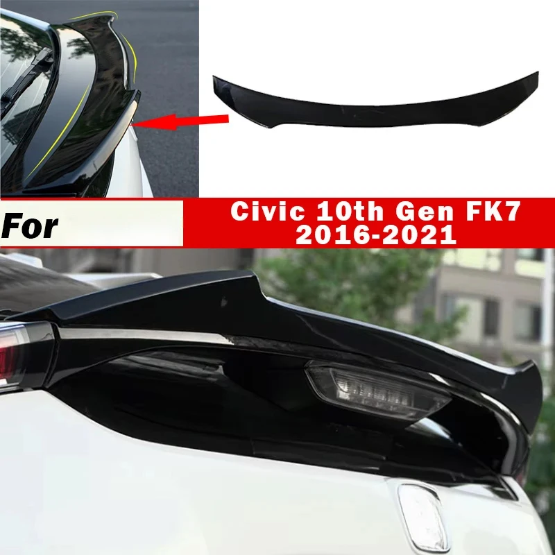 High Quality Rear Roof Trunk Spoiler Lip Wing Fit 10th Gen FK7 2016-2021 Hatchback Auto Exterior Decor Accessories