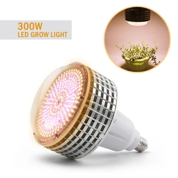 Lámpara de Cultivo Led de espectro completo, 300W, E27, nuevo diseño, buena disipación de calor, flor de interior, verduras, fruta, luz para plantas