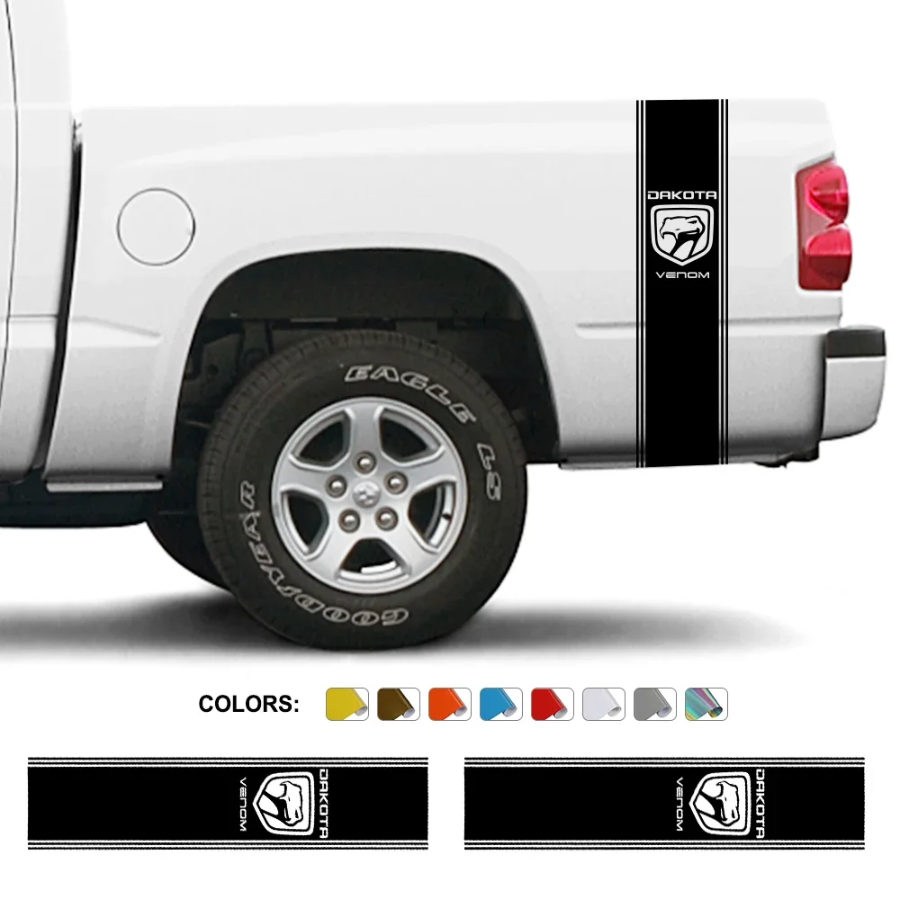 Pickup Trunk Side Sticker For Dodge Dakota SLT SXT 5.9 R/T Graphics Decal Truck Snake Style Decor Cover Auto Tuning Accessories