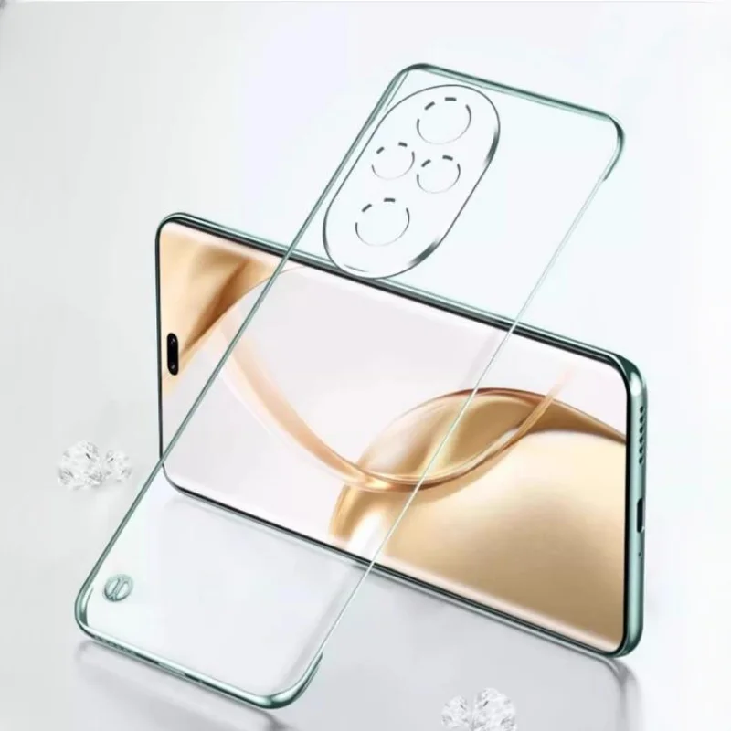 For Honor 200 Pro Electroplated Transparent Ultra Thin Frameless Phone Case for Honor200 200pro Hard Protective Cover Shell